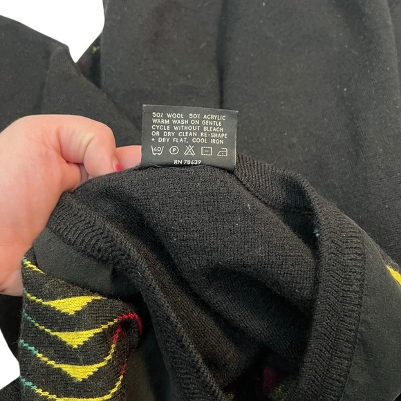 Vintage Tuscan Made in Italy Wool Sweater – Retro Colorblock Knit Pullover - Picture 4 of 5